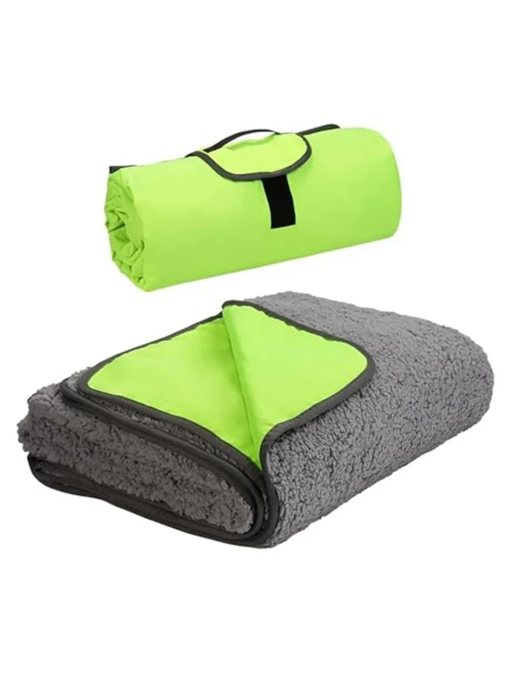 Waterproof Stadium Blanket Sherpa Fleece Camping Picnic Outdoor Travel Blanket